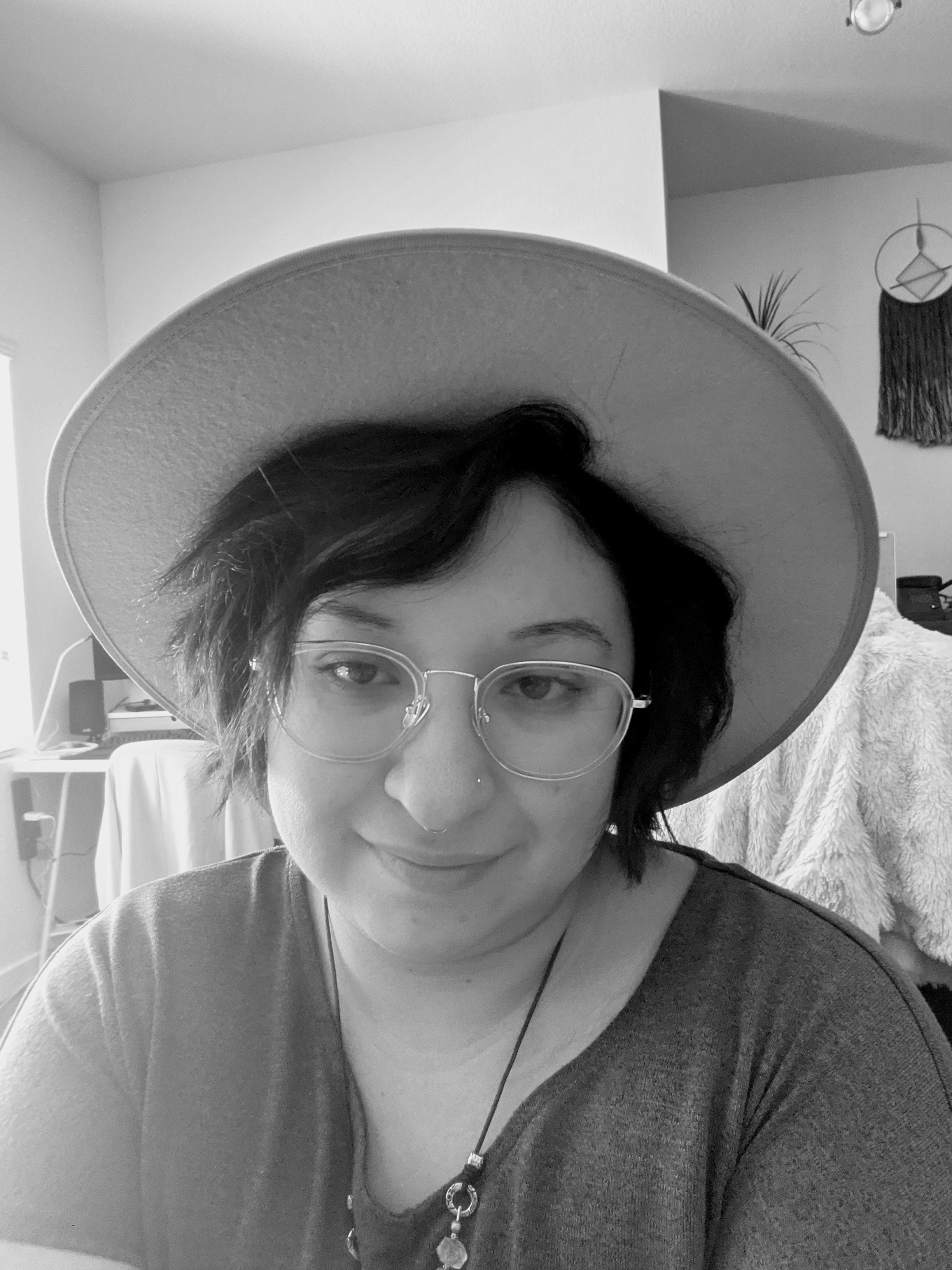 Evelyn wearing a hat outdoors